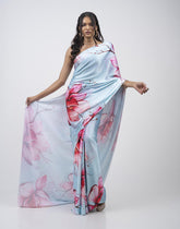 ETHNIC FUSION PRINTED BATIK INSPIRED SILK SAREE